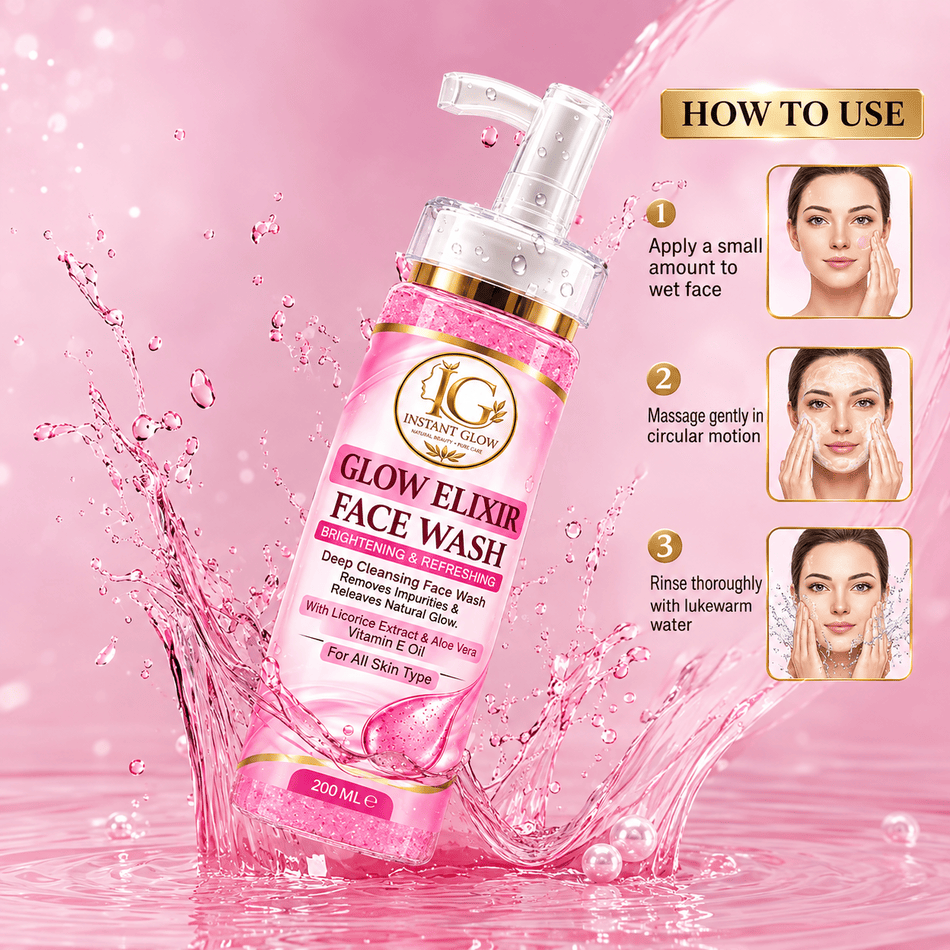 Glow Elixir Brightening & Deep Cleaning Face wash Natural Glow with Instant Glow 200ml thumbnail 4