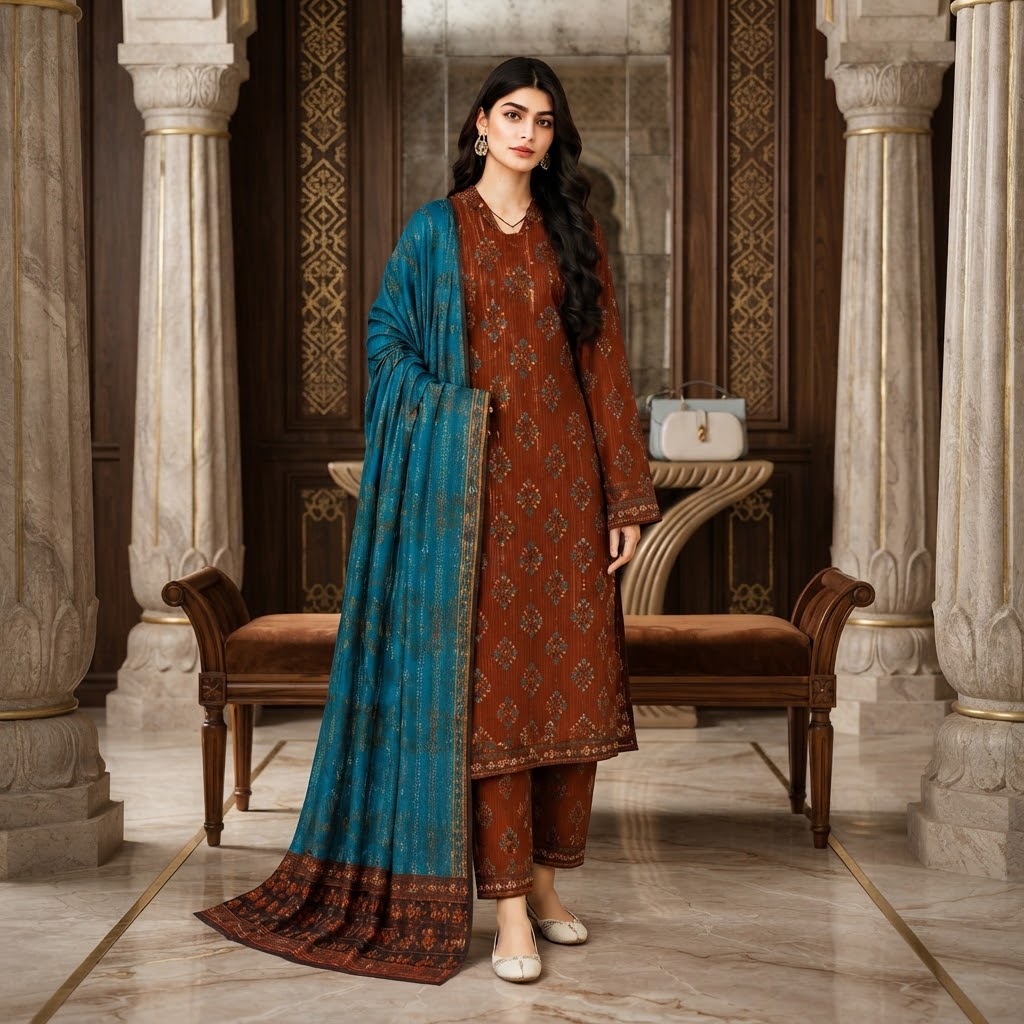 Salim Design 01 – 3 Piece Air Jet Premium Printed Lawn Suit