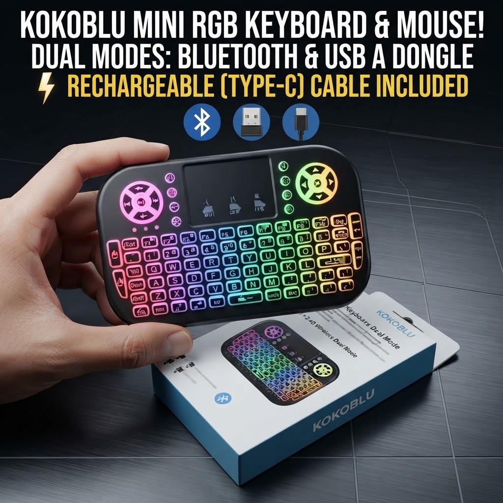 Mini Wireless Mobile PUBG Keyboard + bluetooth Touchpad 7 Color Backlit Light 2.4ghz Rechargeable with Nokia Bettery view 2