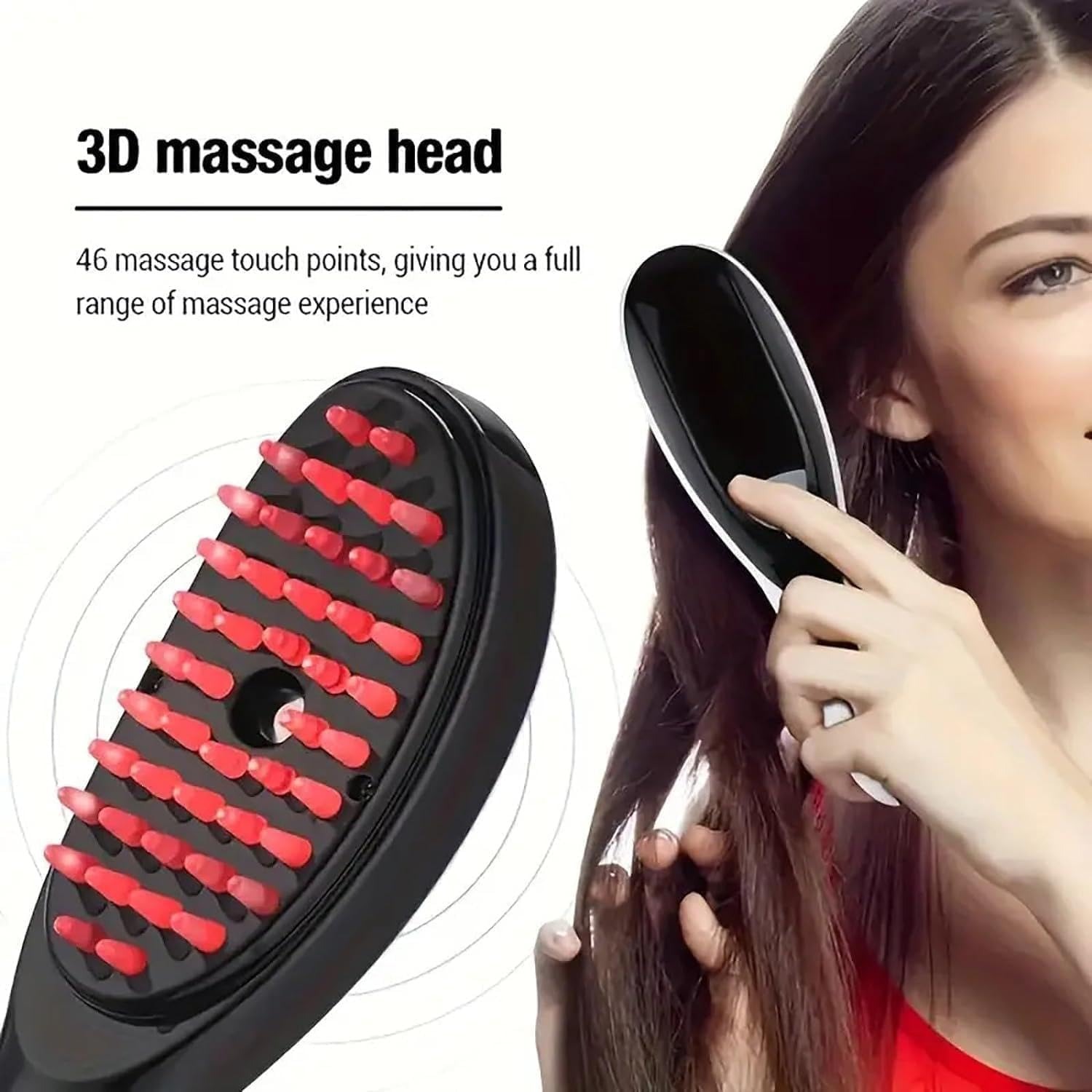 Electric 3D Scalp Massage Comb with Steam Spray & Red Blue Light Therapy - Haircare Accessory Designed For Scalp Massage view 2