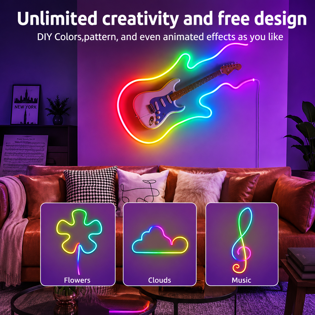 Neon Lights RGB LED Strip with Remote & App Control view 2