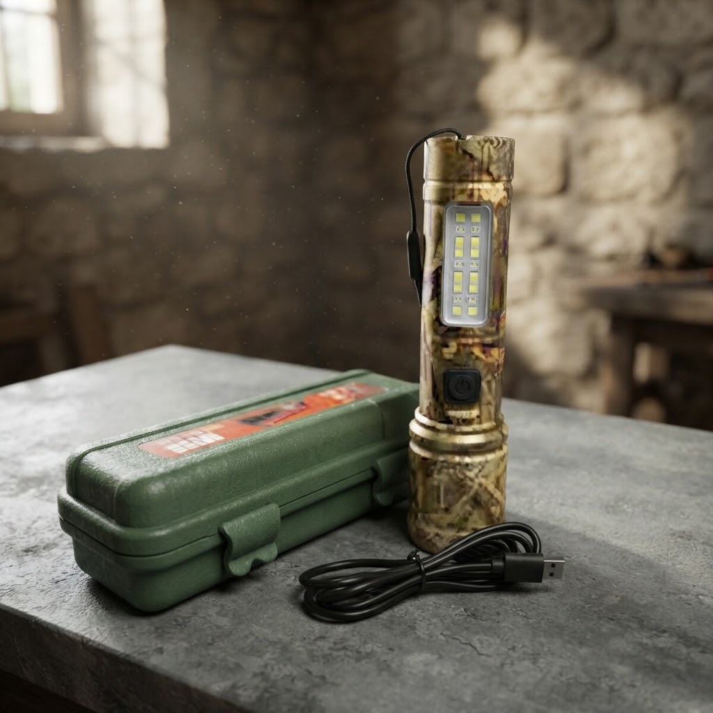 Portable XPE+COB LED Flashlight with Protective Case view 3