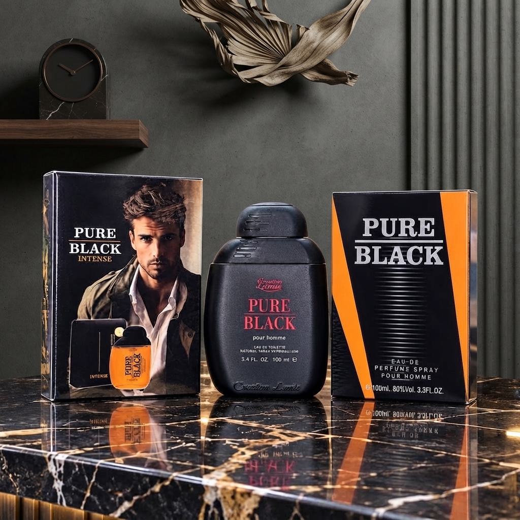 Creation Lamis Pure Black Mens Fragrance - Fragrance Accessory Designed For Scent Application - 100ML view 2