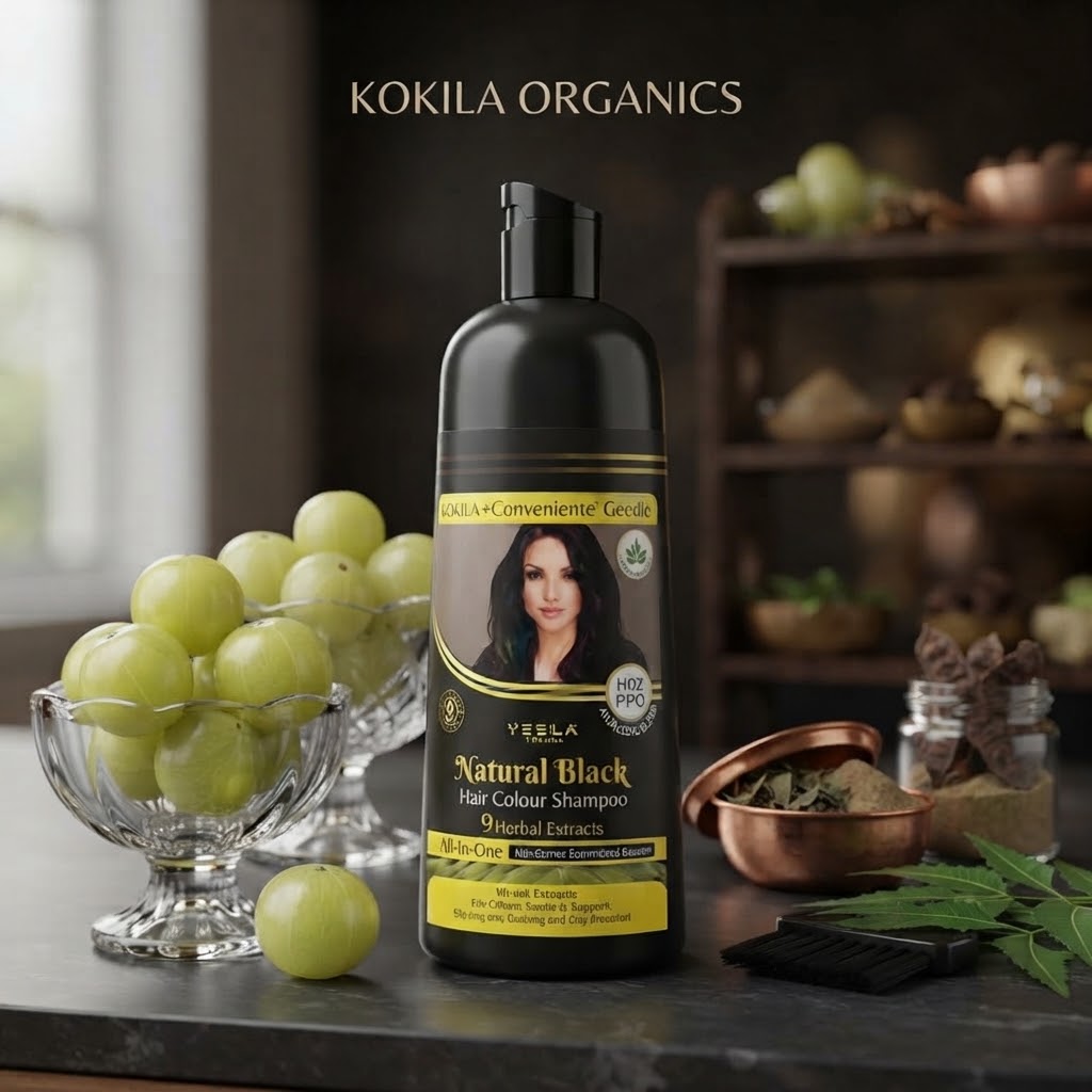 Kokila Organics Natural Black Hair Colour Shampoo - Buy Online in Pakistan at Zenbu Store