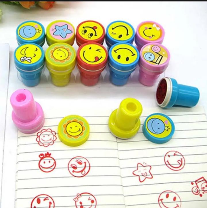 Pack of 10 - Cute Emoji Stamp Set Kids Arts And Crafts Stamper - Stationery Accessory Designed For Creative Stamping And Daily Craft Routine (Random Emojis) thumbnail 2