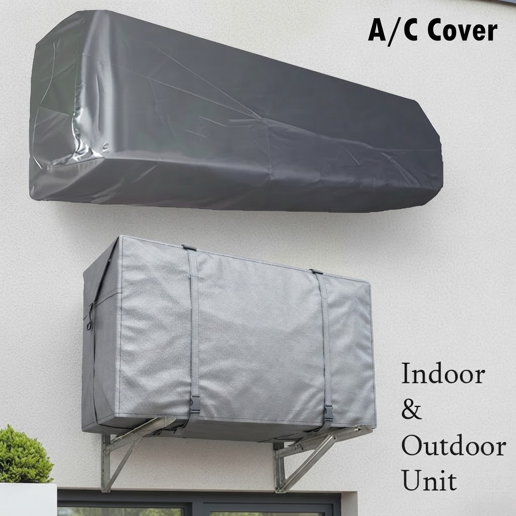 AC Cover 1.5 Ton Dust Proof, Waterproof, Parachute Material (2 Pcs Set) - Buy Online in Pakistan at Zenbu Store