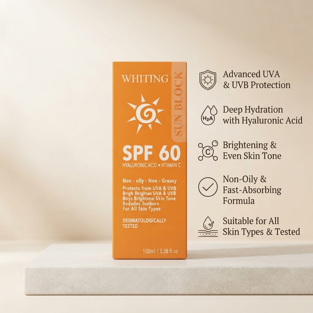 Whiting Sunblock SPF 60 (100ml) – Advanced UV Protection & Whitening Cream thumbnail 2