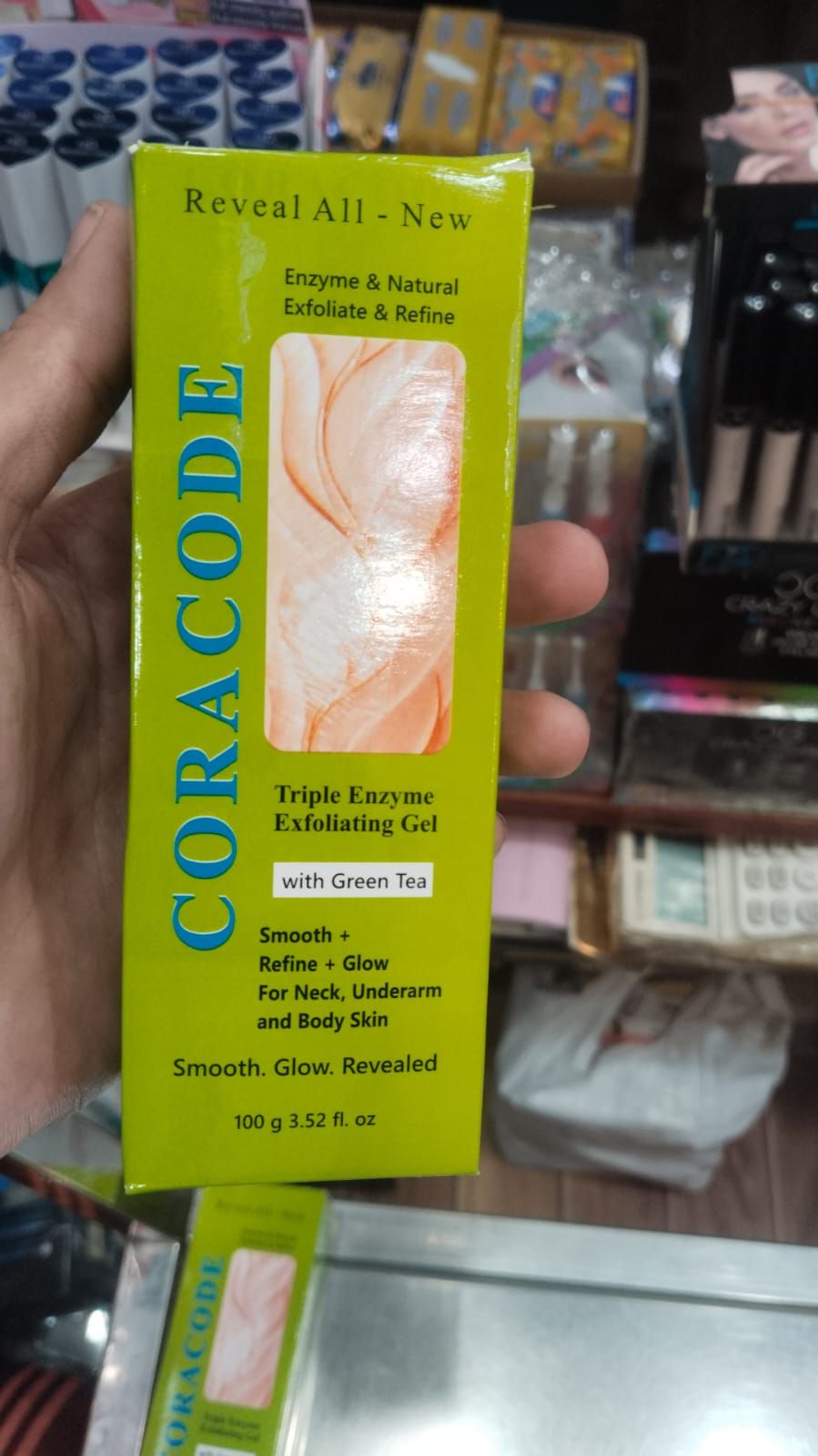 Coracode Triple Enzyme Exfoliating Gel With Green Tea | Smooth Refined Glow For Neck Underarm Body Skin 100g thumbnail 3