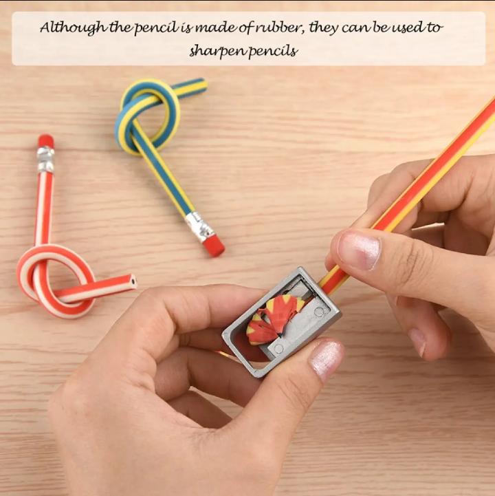 Bendy Flexible Soft Pencil With Eraser For Kids (Pack of 10) thumbnail 4