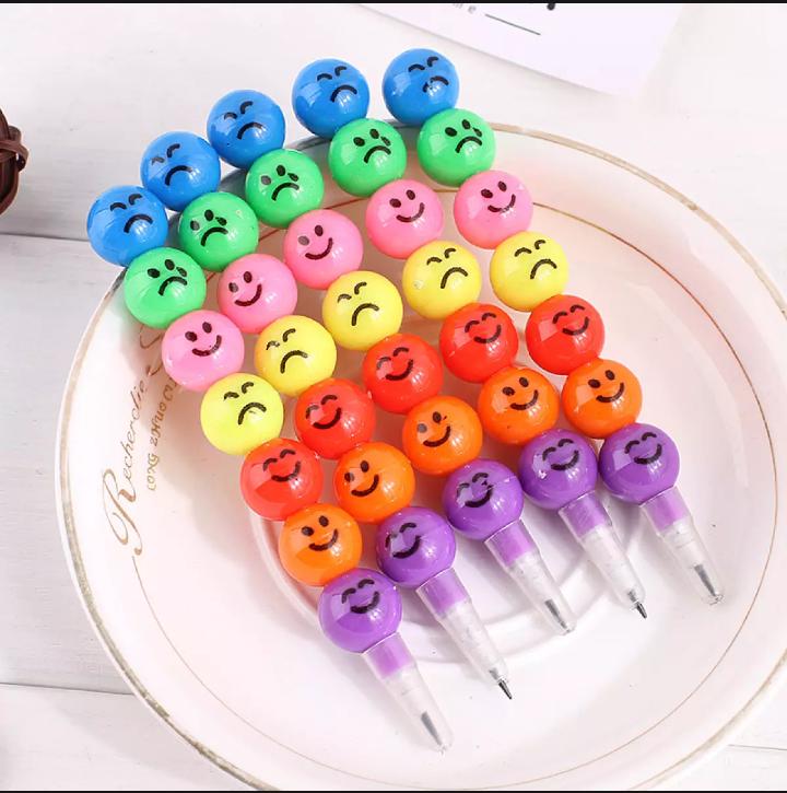 Smiley Cartoon Stationery Pencils Children Gift Rainbow Pencils With Funny Faces (Pack of 5) thumbnail 4