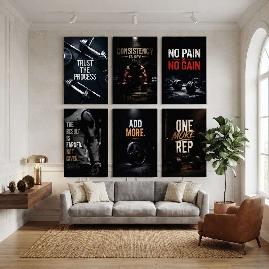 Set of 6 Premium Wall Art Photo Tiles – Modern Home Decor Sets 8x11
