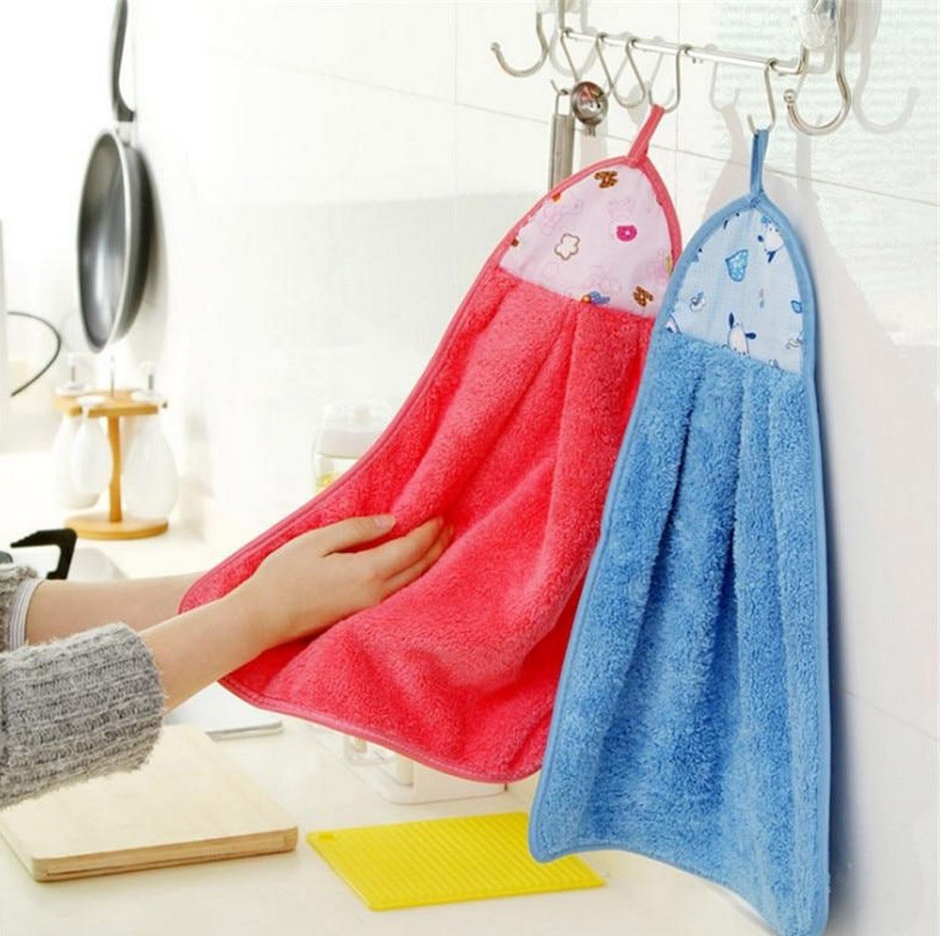 Cotton hanging kitchen towels (Size: 13" x 26") | Random Color thumbnail 3