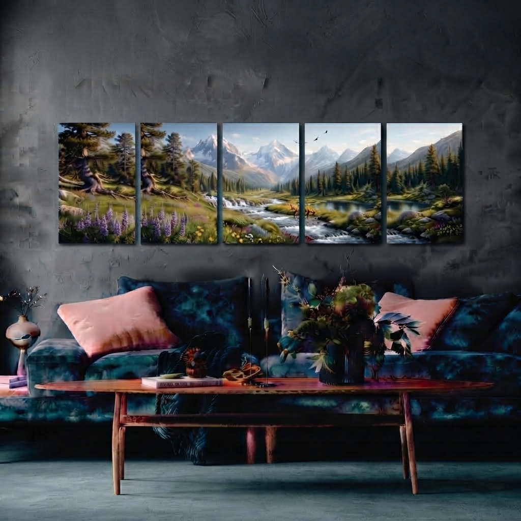 Set of 5 Premium Peaceful Wall Art Photo Tiles – Home Decor Accessory Designed For Interior Styling And Daily Living Space Routine - Size: 8x11