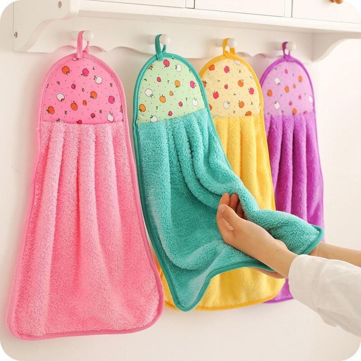 Cotton hanging kitchen towels (Size: 13" x 26") | Random Color - Buy Online in Pakistan at Zenbu Store
