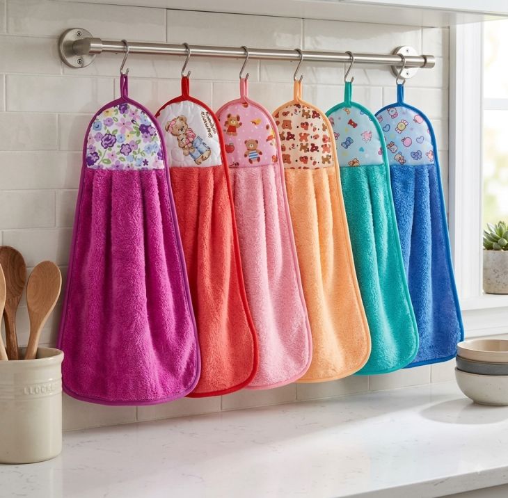 Cotton hanging kitchen towels (Size: 13" x 26") | Random Color