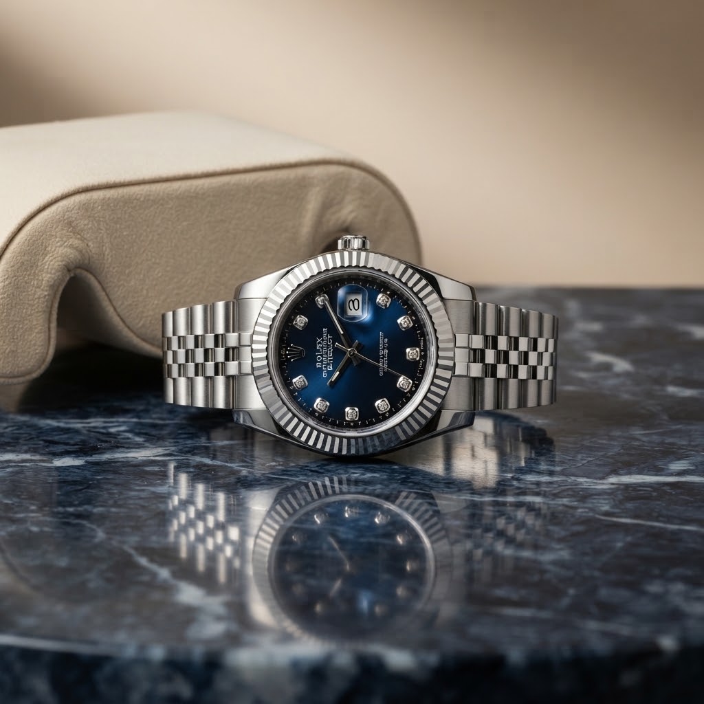 Rolex Oyster Perpetual Datejust Inspired Watch (Blue Dial) – Classic Luxury Timepiece