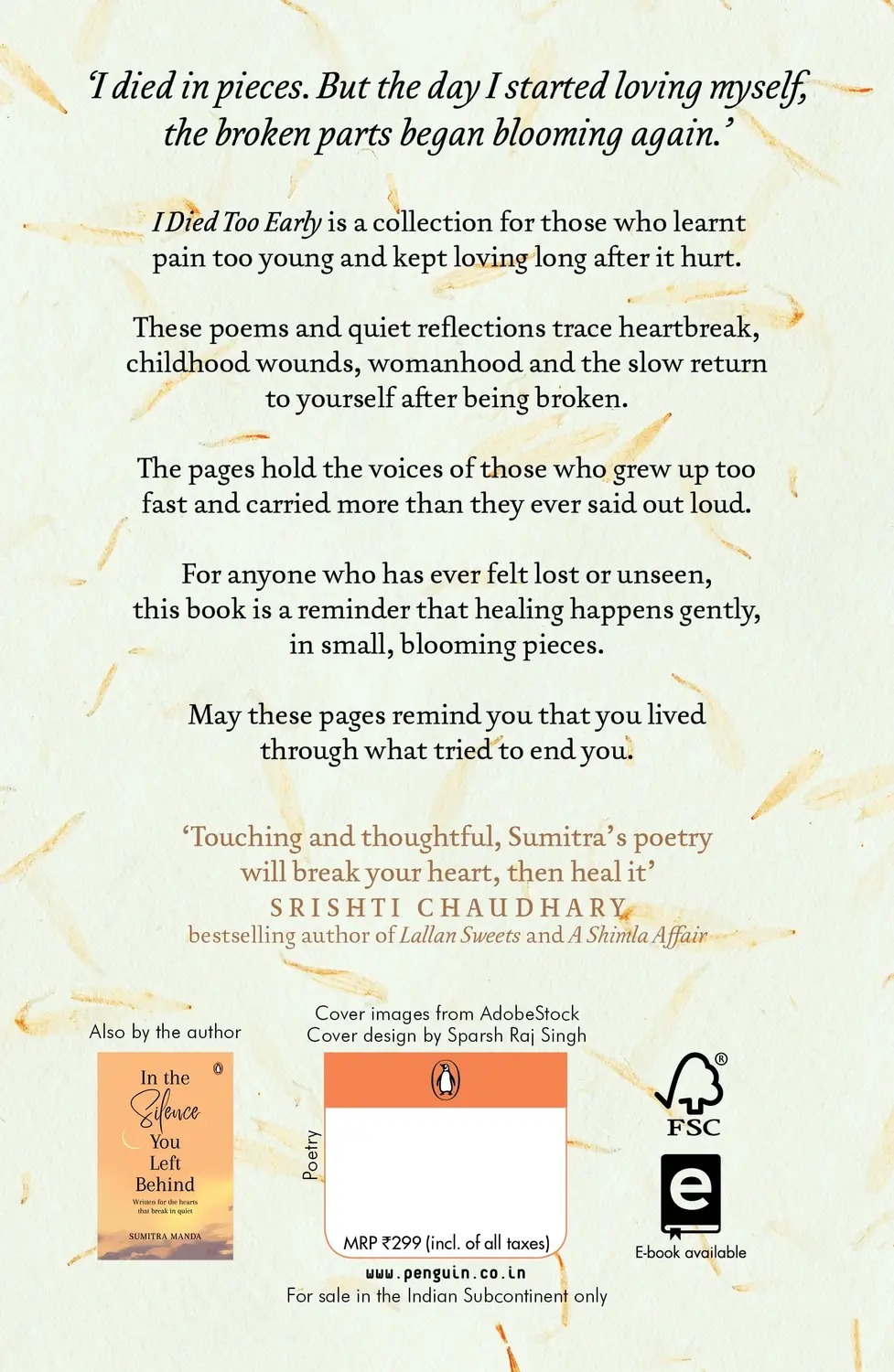 I Died Too Early by Sumitra Manda – Thought-Provoking Book of Emotions, Life Experiences and Personal Reflections thumbnail 3
