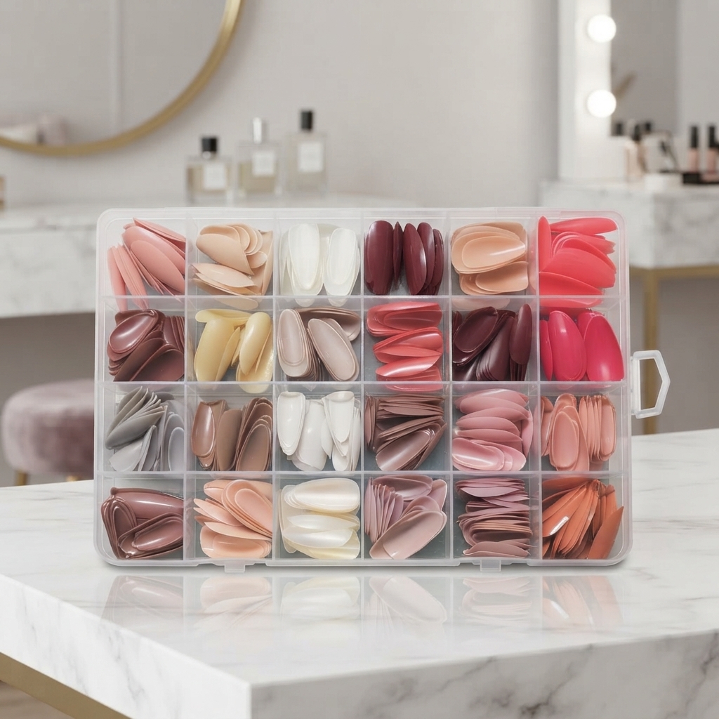 Reusable Fake Nails with Box – Beautiful Variety of Colors | Best Fake Nails For Girls ( Random Color Nails) thumbnail 2