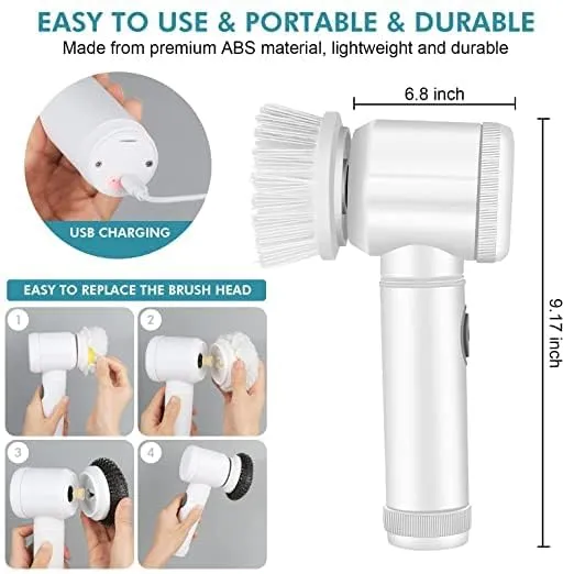 5-In-1 Handheld Electric Cleaning Brush - Household Accessory Designed For Surface Cleaning And Daily Maintenance Routine thumbnail 4