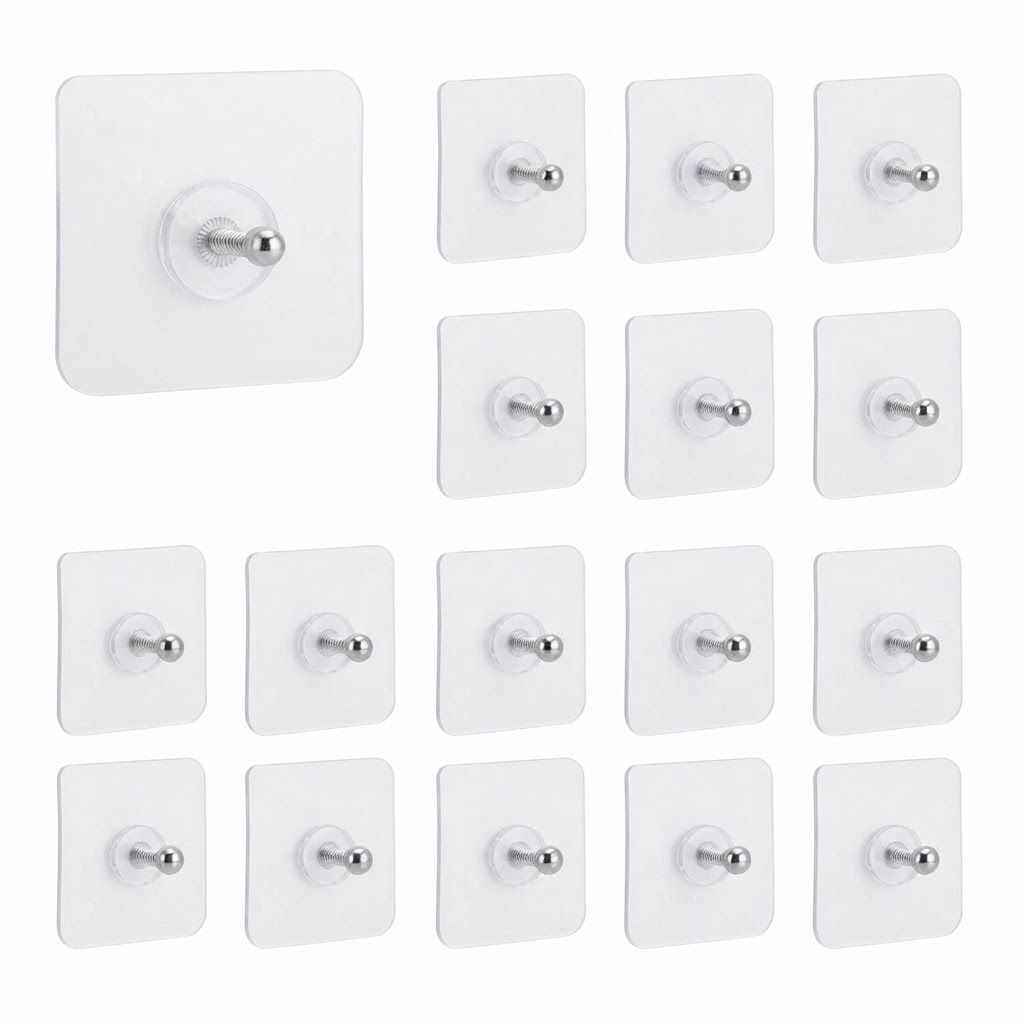 Self-Adhesive Nail-Free Wall Hook / Hanger - Stainless Steel Bolt PACK 10 thumbnail 2