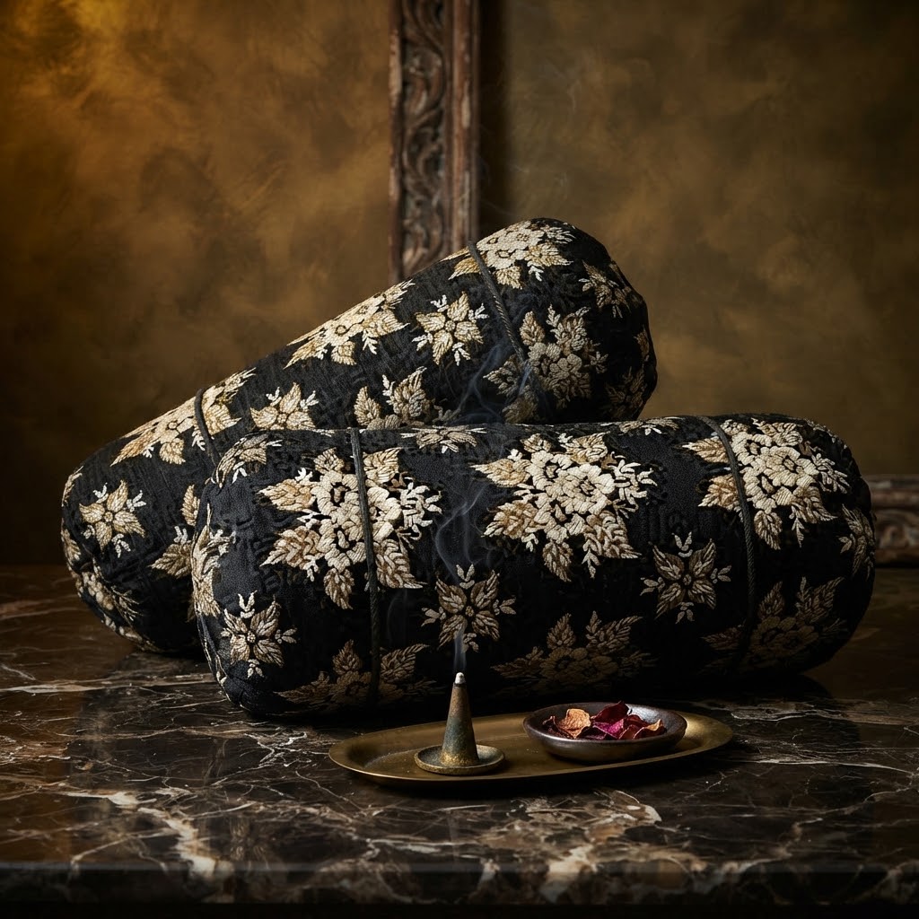 Luxury 2 Piece Soft Velvet Jacquard Gol Pillow Cover Set 36 x 17 Easy Washable Floral Design thumbnail 2