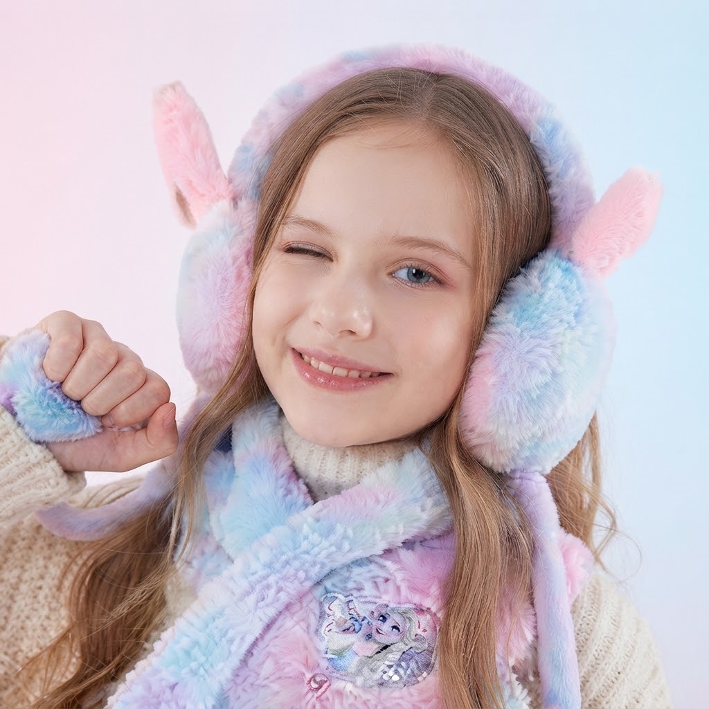Soft Plush Bunny Ear Design Winter Earmuffs thumbnail 3