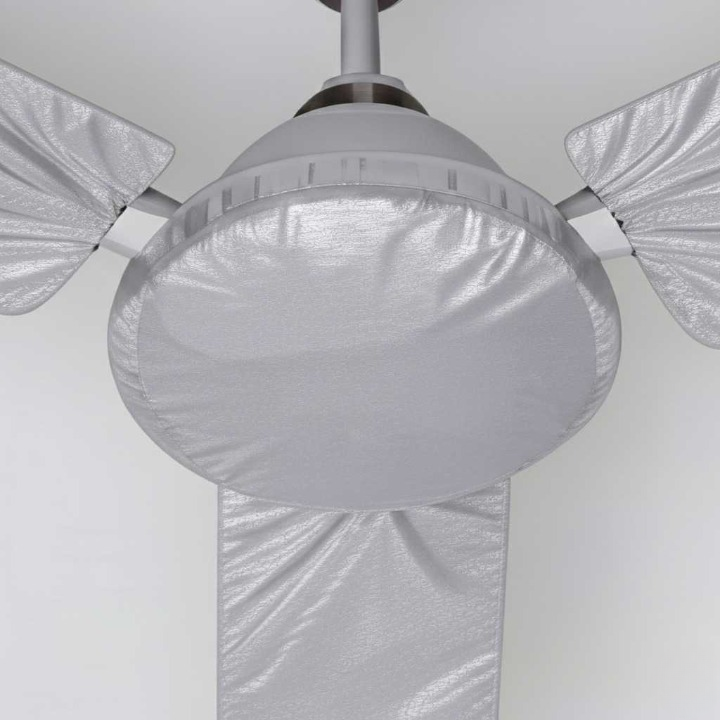 Dustproof Parachute Fabric Ceiling Fan Cover Set – 3 Blade Covers + 1 Motor Cover thumbnail 4