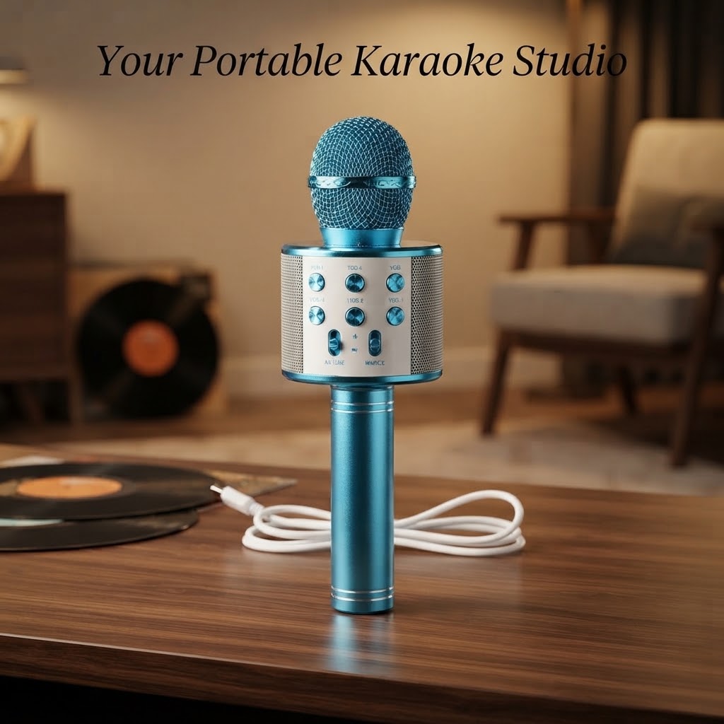Kids Microphone for Singing, Wireless Bluetooth Karaoke Microphone for Adults, Portable Handheld Karaoke Machine, Toys for Boys and Girls Gift for Birthday Party thumbnail 2