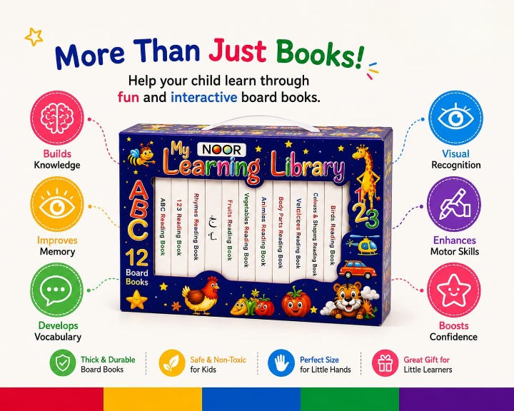 12-in-1 Little Learning Library Box – Educational Board Books thumbnail 2