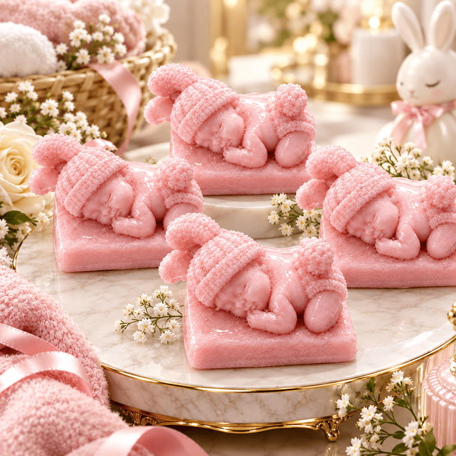 1 Pc - Baby Special Gift Soap - Personal Care Accessory Designed For Styling And Daily Routine - 100g (Soft Pink) thumbnail 2