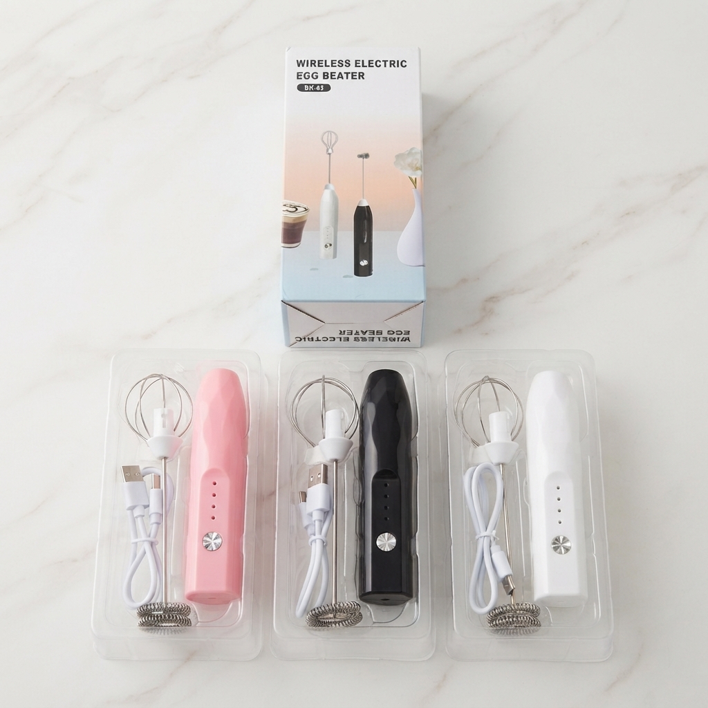 Wireless 2 In 1 Electric Egg Beater And Coffee Frother Rechargeable - Kitchen Accessory Designed For Food Preparation - 1 Pc (Random Color) thumbnail 2