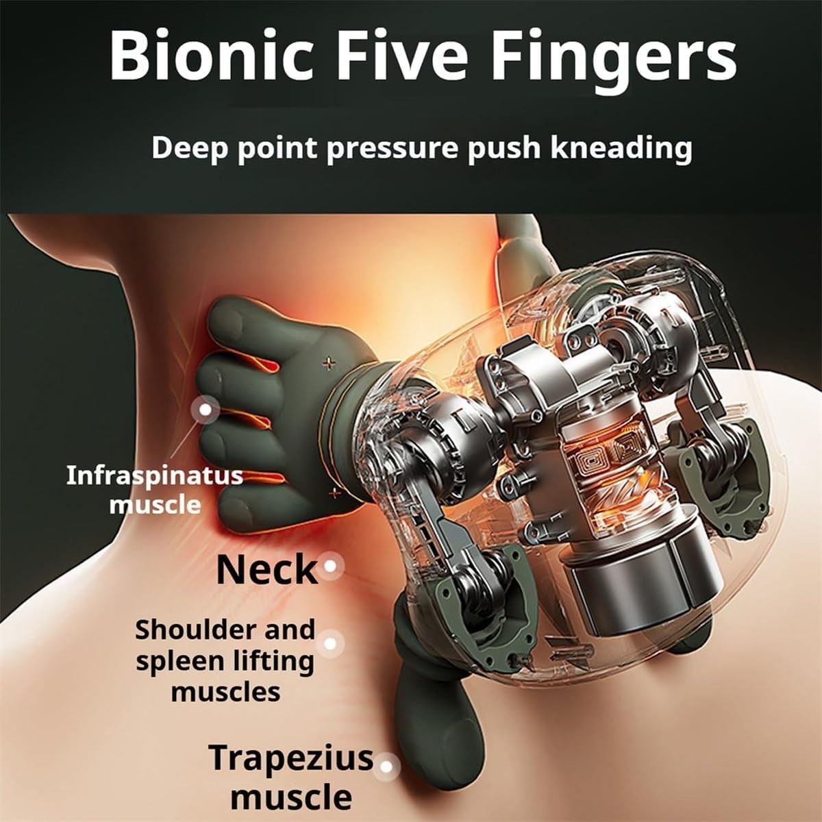Smart Finger Pressure Neck Massager – Electric Deep Kneading Heated Back & Shoulder Massager | Pain Relief Relaxation Device for Home thumbnail 3