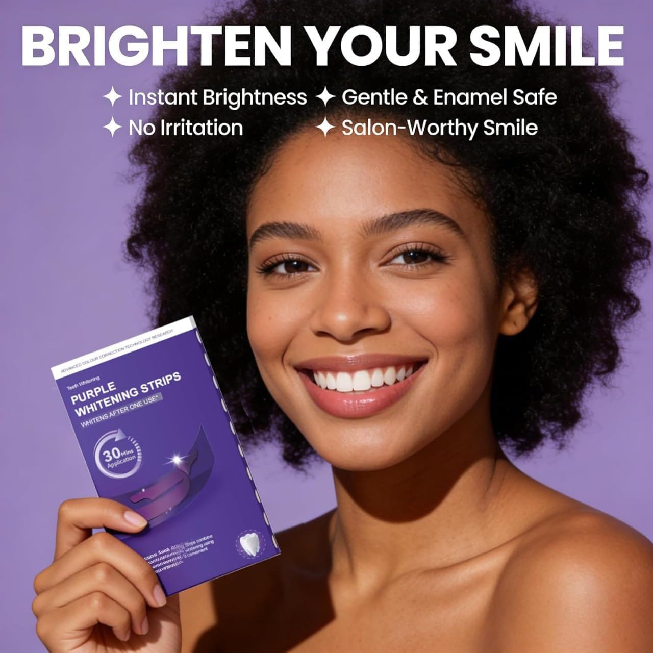 Purple Teeth Whitening Strips for Sensitive Colour Corrector for White Teeth | Oral Care thumbnail 3