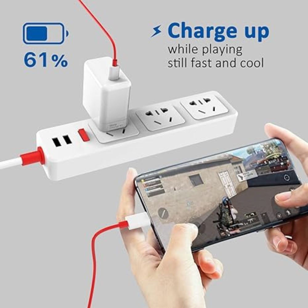 65w Original Oneplus Super Fast Warp Charge (eu Pin) With Usb Type C To Type C Cable thumbnail 2