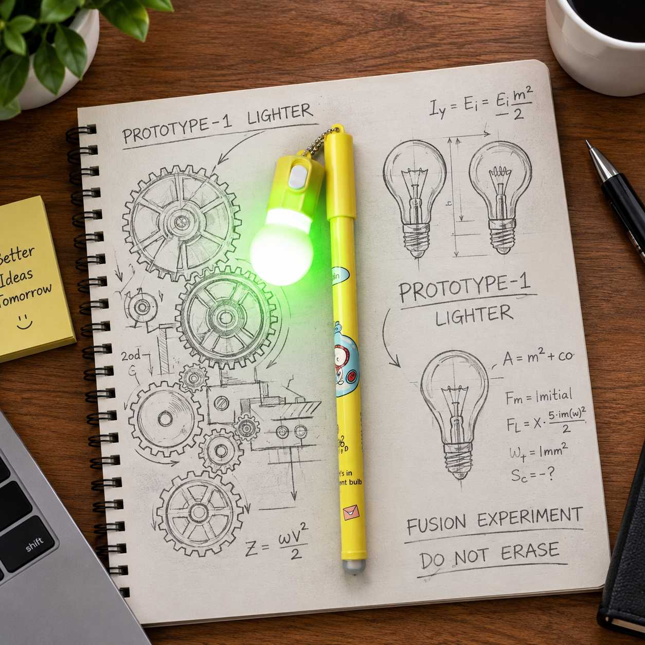 Pen With LED Bulb Light - Office Accessory Designed For Writing And Daily Stationery Routine (Random Color) thumbnail 2