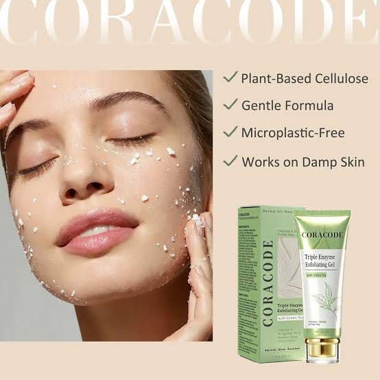 Coracode Triple Enzyme Exfoliating Gel – Gentle Face & Skin Exfoliator - 100g thumbnail 4
