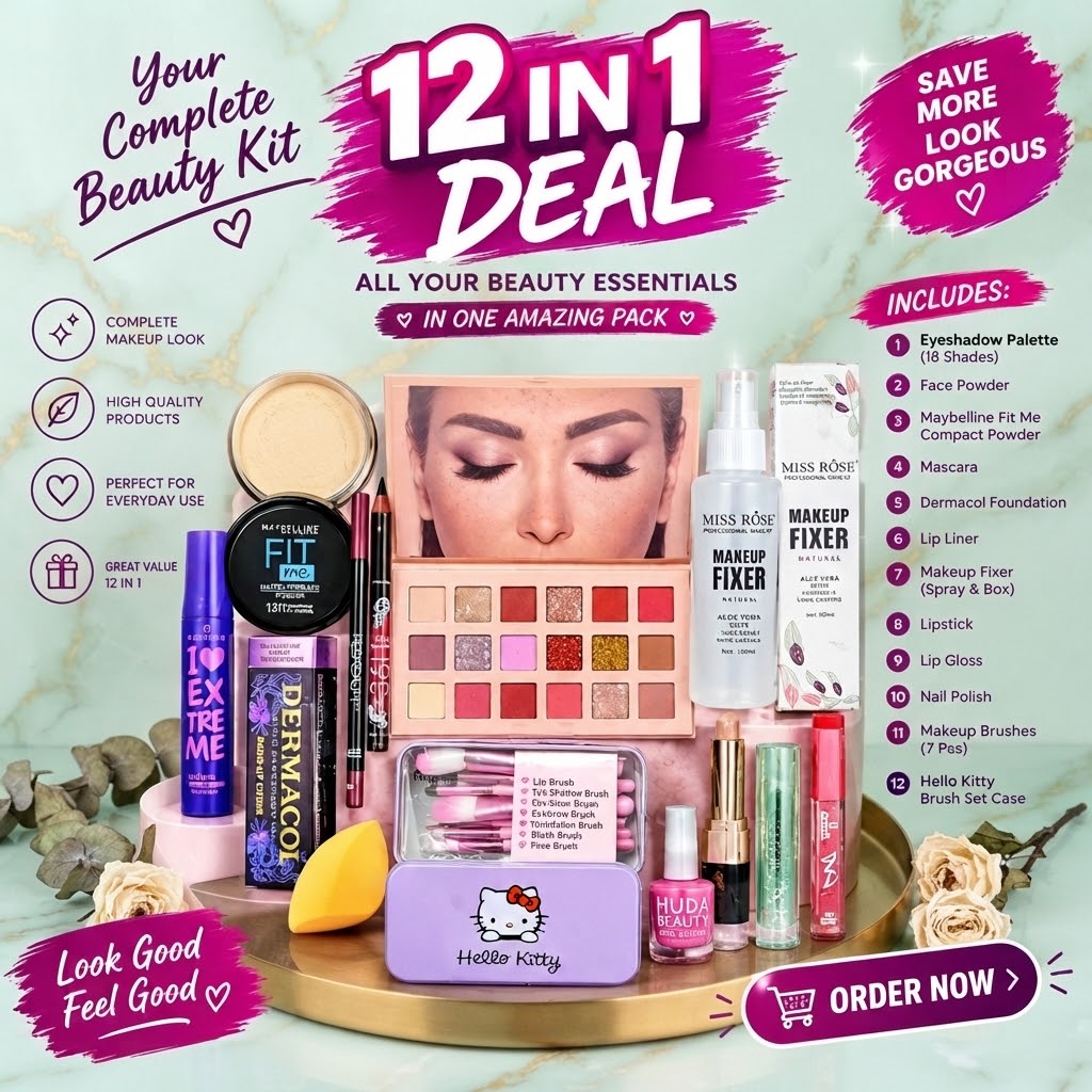 12-in-1 Makeup Deal – Comprehensive All-in-One Professional & Everyday Cosmetic Kit thumbnail 2