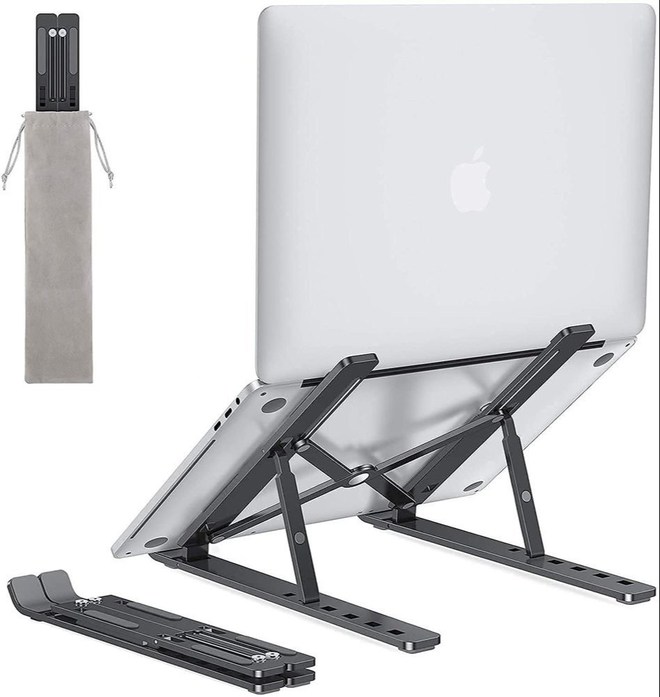 Premium Plastic Laptop Stand – Lightweight & Durable Foldable Laptop Holder, Ergonomic Desk Stand for Laptop, Notebook & MacBook Random Color thumbnail 3