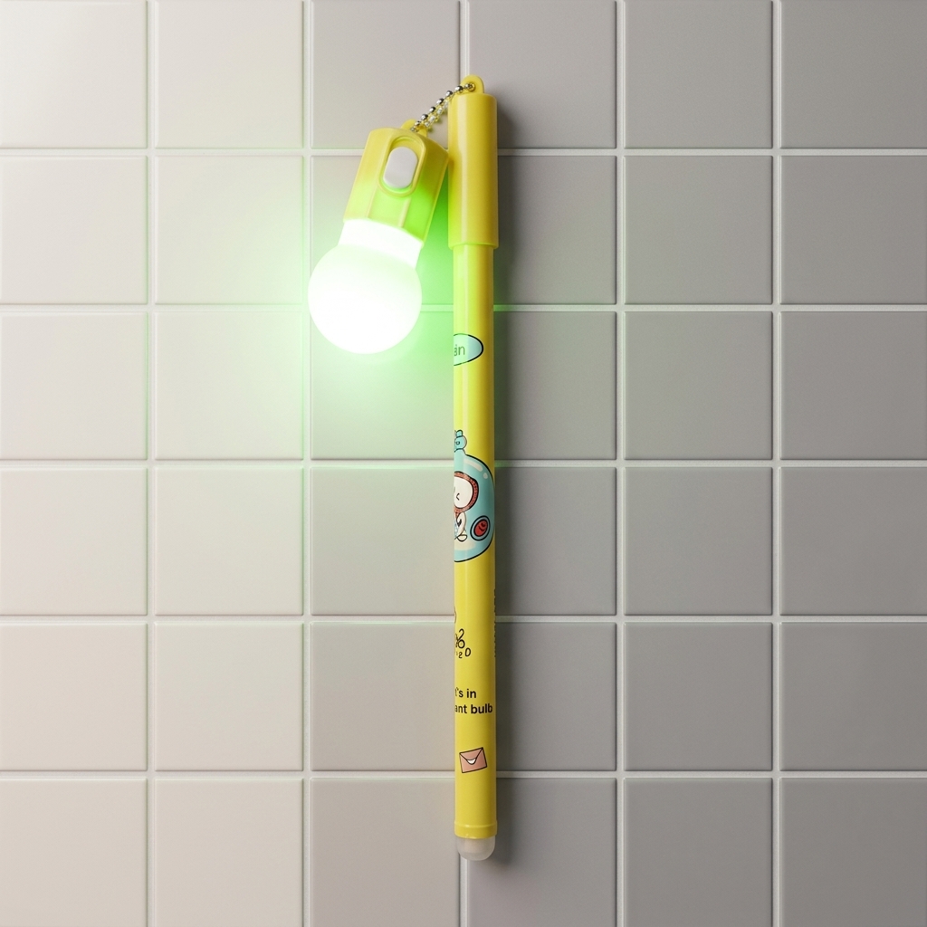 Pen With LED Bulb Light - Office Accessory Designed For Writing And Daily Stationery Routine (Random Color)