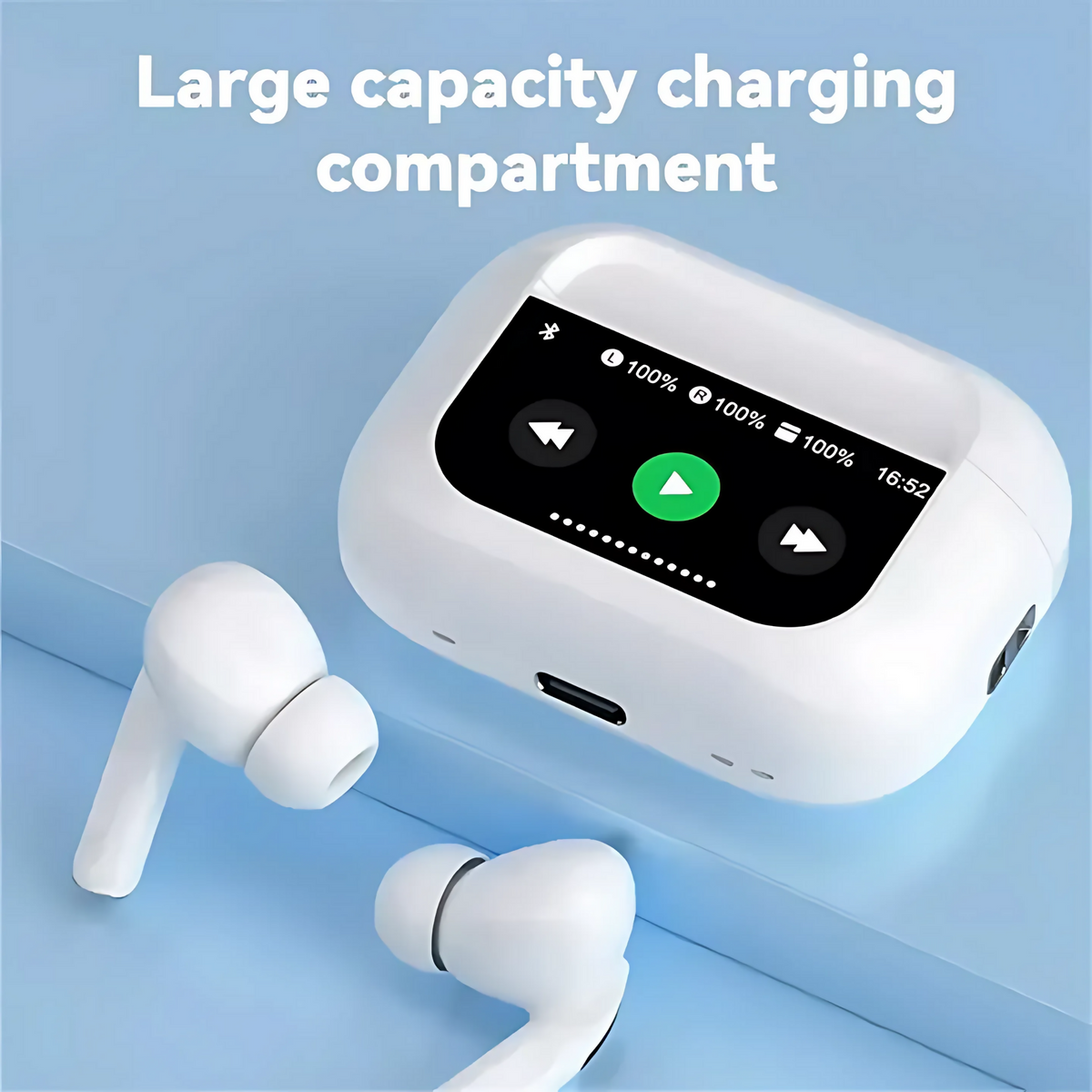 A9 Pro Wireless Earbuds – Smart Touch Screen Display, Bluetooth 5.3 & ANC Noise Cancellation thumbnail 2
