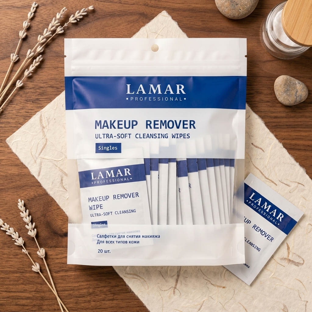 Lamar Makeup Remover Wipes - Beauty Accessory Designed For Personal Care And Daily Grooming Routine - Pack of 20