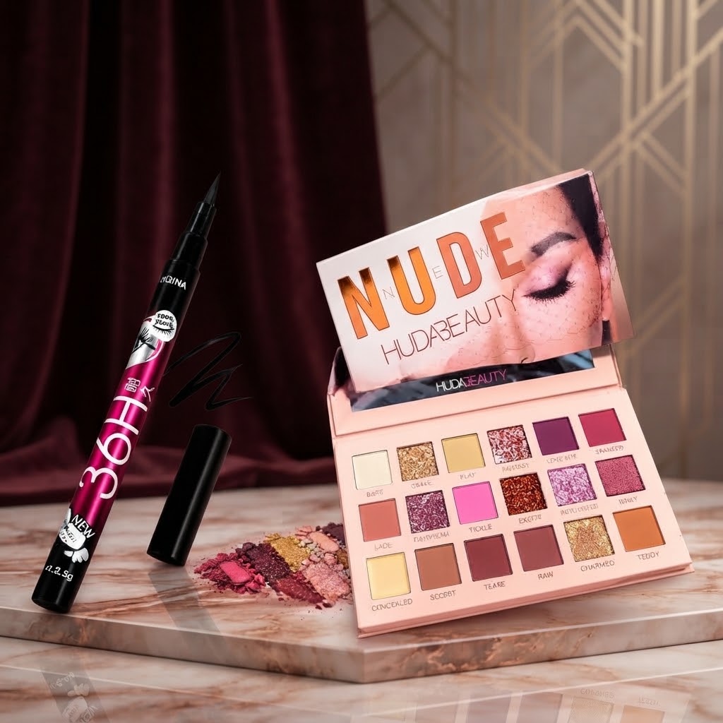 Nude Eyeshadow Palette + 36H Eyeliner Deal