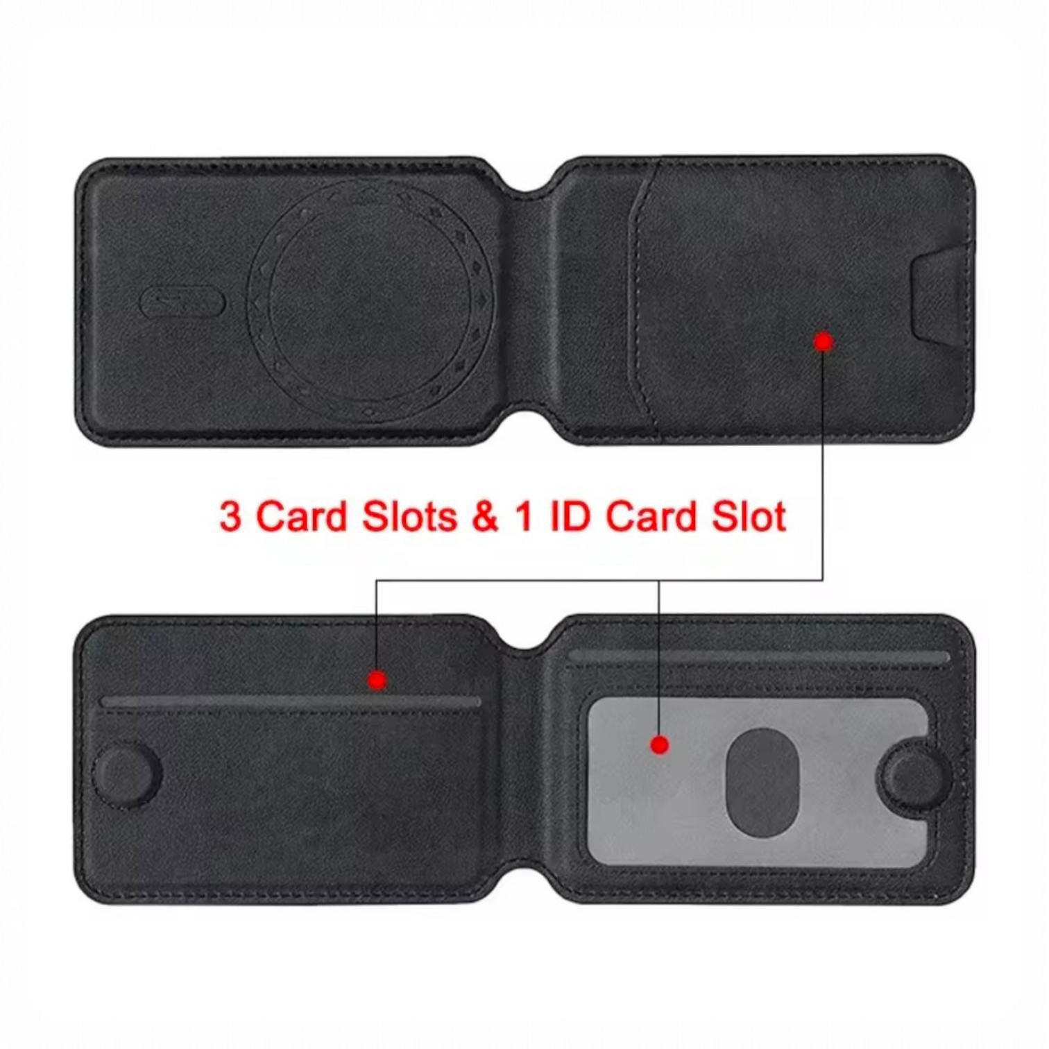 Mobile Magnetic Card Holder Wallet with Box – Slim 3 Card Slots, Transparent ID Slot, Lightweight Phone Wallet thumbnail 2