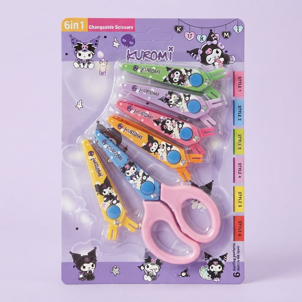 Kuromi 6 In 1 Changeable Scissors Craft Set - Toy Accessory Designed For Entertainment And Daily Play Routine (Random Color) thumbnail 2
