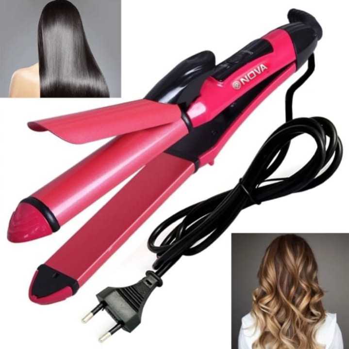 2in1 Nova Hair straightener & Curler | 2-in-1 Dual-Use Styling Tool with Quick Heat-Up Technology, Ceramic Plates for Smooth Straightening thumbnail 3