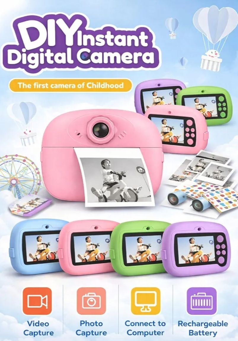 Kids DIY Instant Digital Camera with Photo Printing (Random Color) thumbnail 4