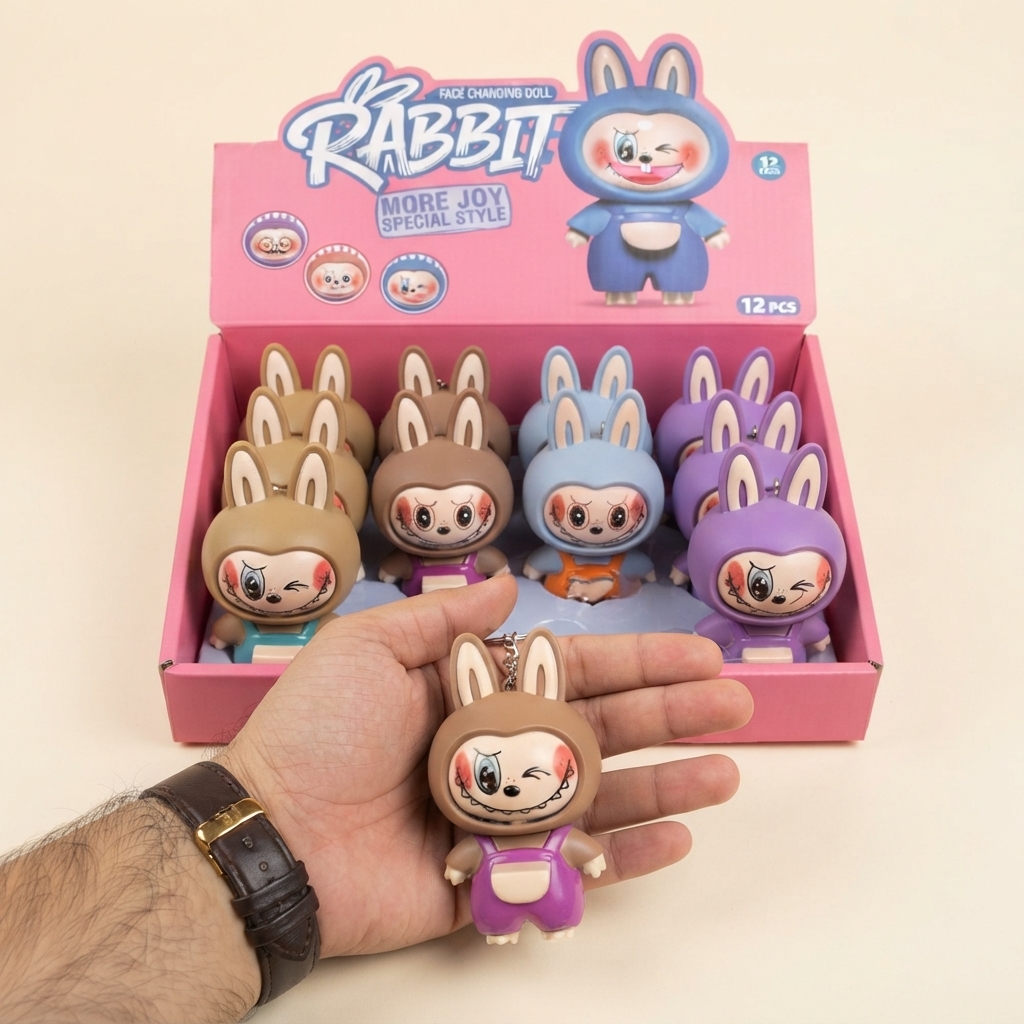 Face Changing Labubu Keychain - Toy Accessory Designed For Entertainment And Daily Play Routine (Random Color) thumbnail 2