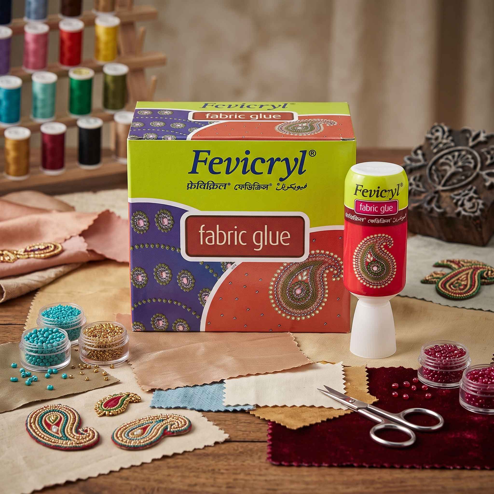Fevicryl Fabric Glue is perfect for sticking fabric-based crafts