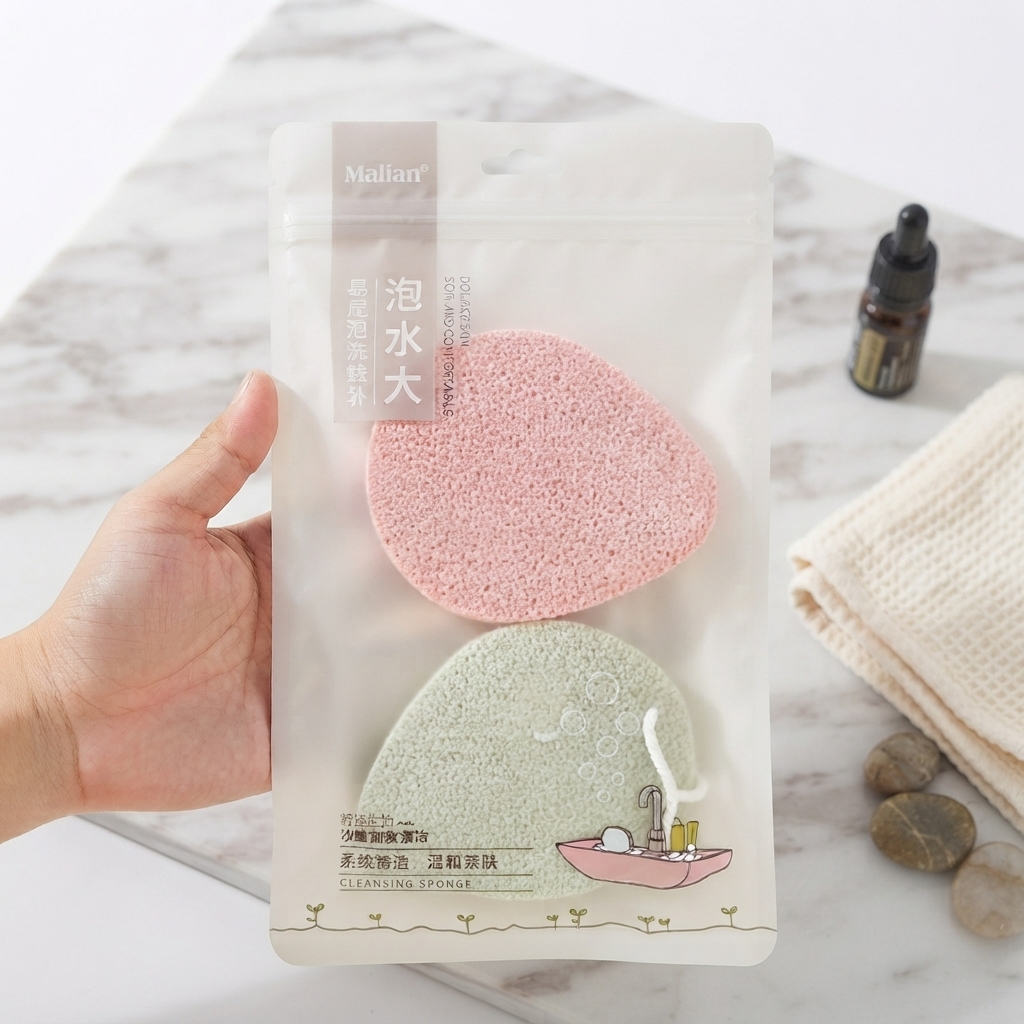 Malian Cleansing Sponge Set - Fashion Accessory Designed For Styling And Daily Wear Routine (Random Color)