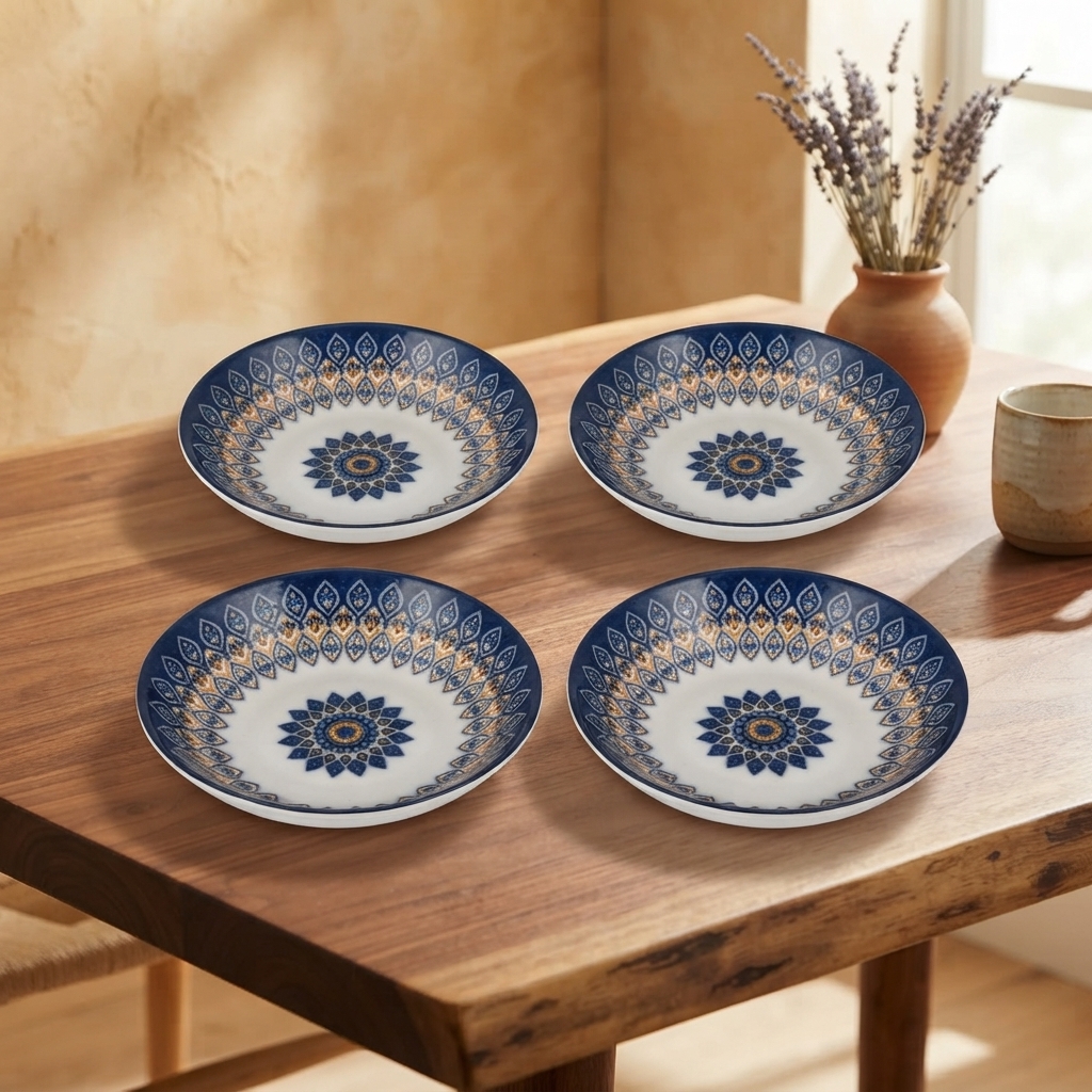 1 Pc Decorative Floral Side Plate And Snack Bowl Serving Dish